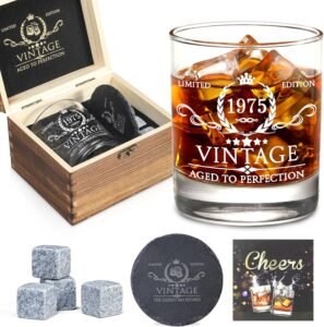 50th Birthday Gifts for Men Whiskey Glass Set