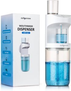 Automatic Mouthwash Dispenser for Bathroom - 19.4 fl oz Wall-Mounted White