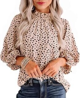 Avanova Women Printed Ruffle Top Long Sleeve