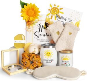 Birthday Gifts for Women - Sending Sunshine Spa Gift Box with Wine Glasses