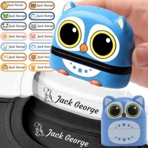 Custom Name Stamp for Clothing Kids - Waterproof Double-Sided White & Black Ink