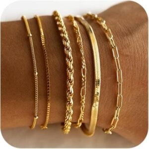 DEARMAY Gold Bracelets (6 Pieces)