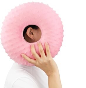 Ear Piercing Pillows for Side Sleepers with Ear Hole - Minky Dot Coral CNH Pillow