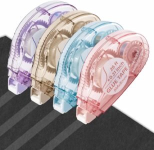 Glue Tape for Scrapbooking - 4-Pack Double-Sided Tape Roller for Crafts