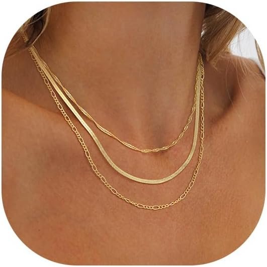 Gold Herringbone Necklace