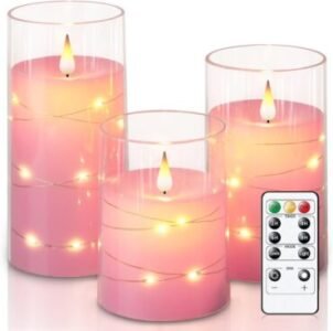 Homemory Flickering Flameless Candles (Set of 3)
