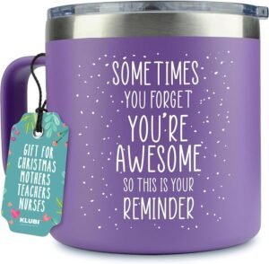 KLUBI Birthday Gifts for Women - 14oz Purple Mug for Moms & Teachers in 2025