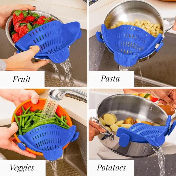 Kitchen Gizmo Snap N' Strain - Silicone Clip-On Strainer