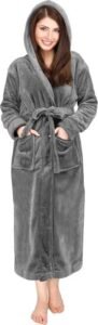 NY Threads Womens Fleece Hooded Bathrobe