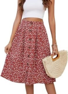 Naggoo Polka Dot Midi Skirts