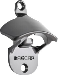 Outdoor Bottle Opener Wall Mounted - Magnetic Beer Opener in Gunmetal Black