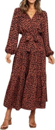 PRETTYGARDEN Ruffle Long Floral Maxi Dress