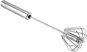 Stainless Steel Egg Whisk - 12in Hand Push Rotary Blender for 2025