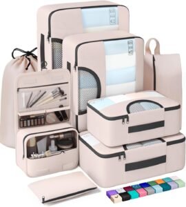 Veken 8 Set Packing Cubes for Travel - Vacation Essentials & Gifts for Women