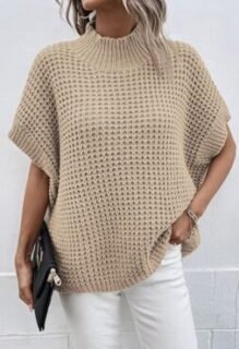 Viottiset Oversized Short Batwing Sleeve Sweater