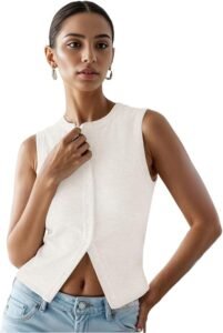 Women’s Button Down Tank Tops Ribbed