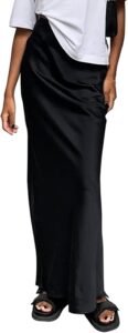Women's Satin Silky High Waist Maxi Skirt