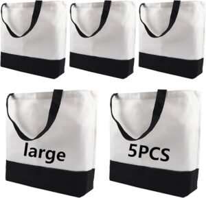 Top 50 Chic Tote Bags on Amazon to Instantly Upgrade Your Outfit 67 5-Pack Sublimation Tote Bags Blank Polyester DIY Totes for Crafting
