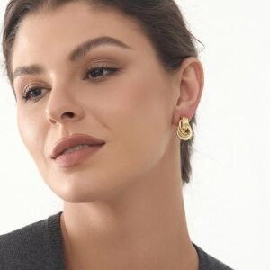 Double Hoop Gold Earrings