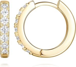 NEARLAND 14K Gold Hoop Earrings ,