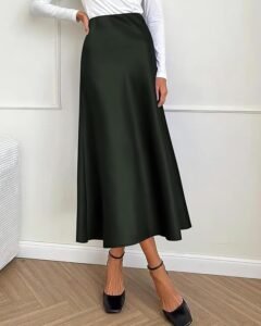 BTFBM 2025 Women Summer Spring Long Satin Skirt