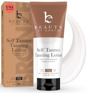 Beauty by Earth Self Tanner - USA Made with Natural & Organic Ingredients, Moisturizing Self Tanning Lotion