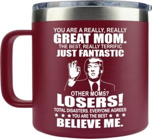 Best Mom Mug 14oz Stainless Steel Coffee Mug, Perfect Mother’s Day Gift