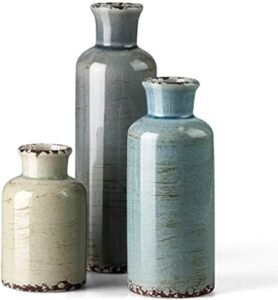 Ceramic Vase 3 Piece Set. Unique flower vases