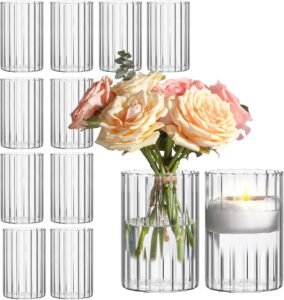 ComSaf Glass Cylinder Vases Pack of 12