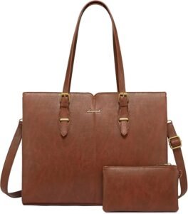 Top 50 Chic Tote Bags on Amazon to Instantly Upgrade Your Outfit 19 LOVEVOOK Vintage Laptop Tote Bag for Women – Waterproof Leather Office Handbag