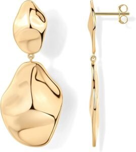 PAVOI 14K Gold Plated 925 Sterling Silver Posts Teardrop Statement Dangle Earrings