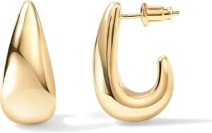 PAVOI 14K Gold Plated Sterling Silver Post Statement Huggie Earrings