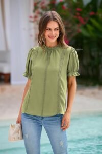 PRETTYGARDEN Puff Sleeve Summer Tops
