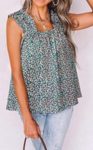 PRETTYGARDEN Shirred Straps Tank Tops