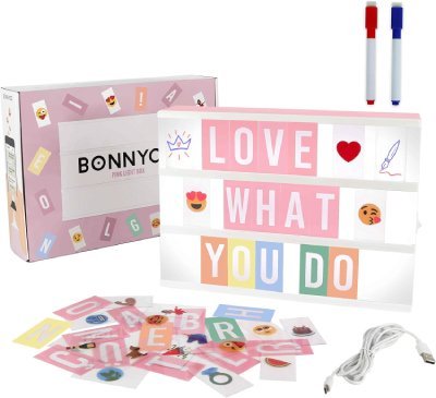 Pink Cinema Light Box with 400 Letters