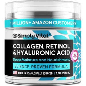 SimplyVital Collagen, Retinol & Hyaluronic Acid Cream - Anti-Aging Face Moisturizer