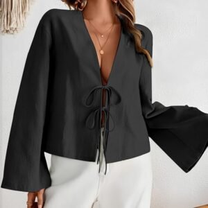 Vilalatfan Tie Front Tops