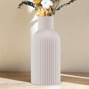 White Ceramic Vase, Flower Vase. Unique flower vases
